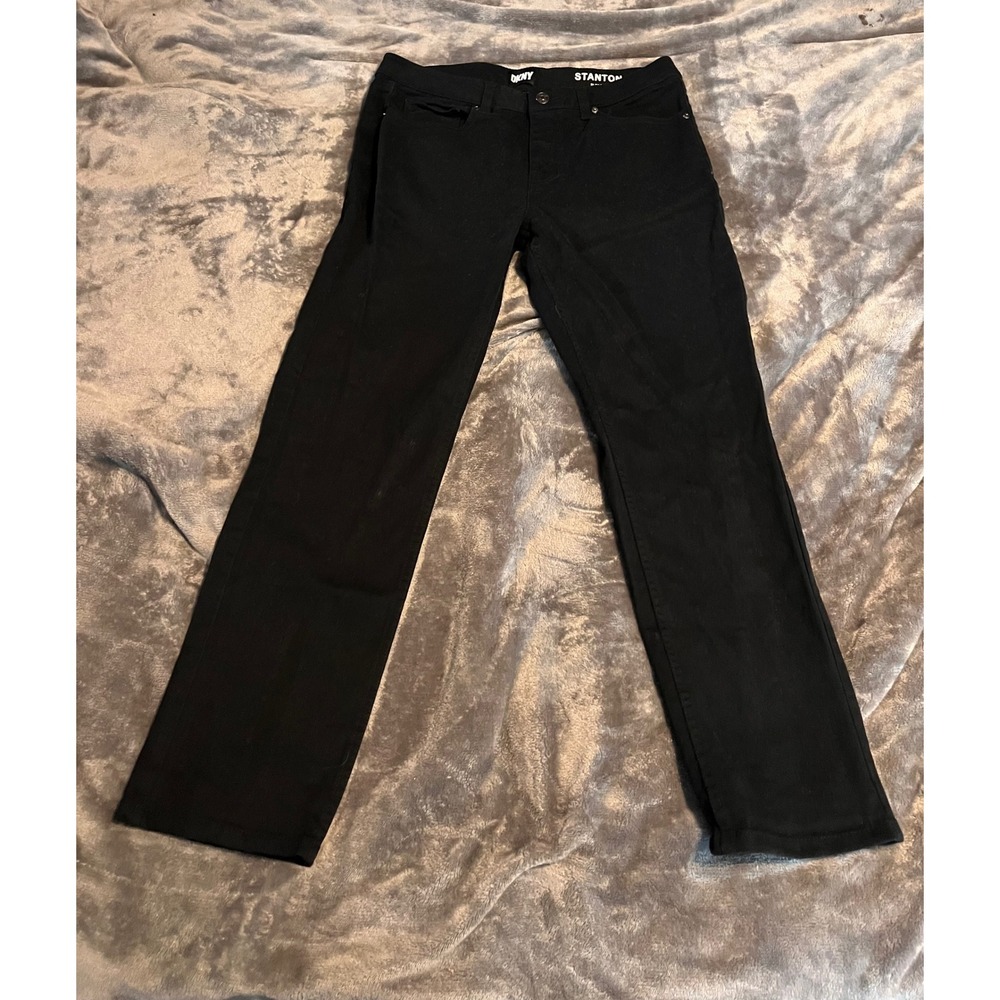 DKNY Stanton Slim Fit Mens Black Pants 32x30 Trousers